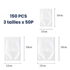 Pack sac de scellage sous vide 150pce 3 tailles (10x15 12x20 15x20)